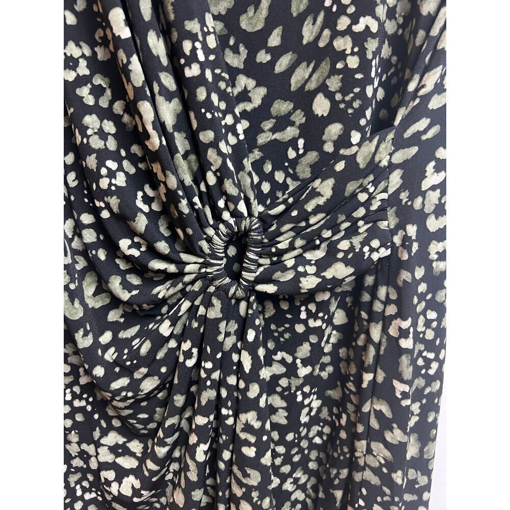 Tommy Bahama Wild One Faux Wrap Dress Black Tan Small - Picture 4 of 9